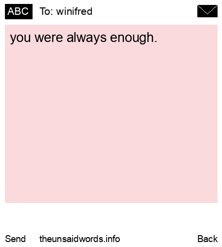 unsent message to winifred