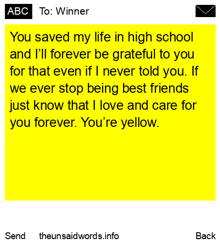 unsent message to Winner