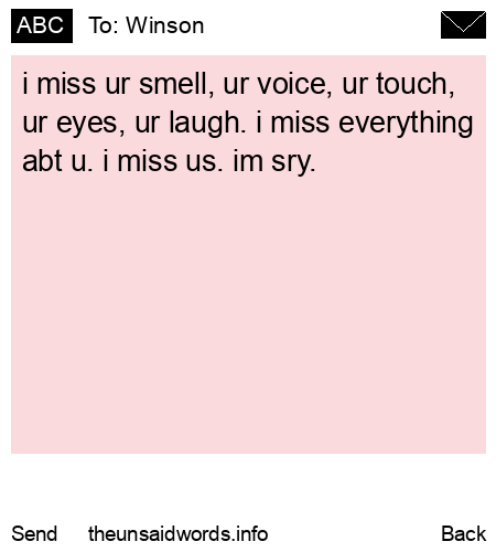 unsent message to Winson