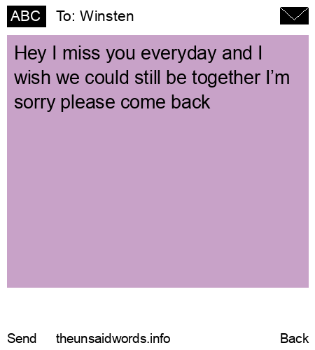 unsent message to Winsten 
