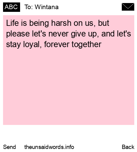 unsent message to Wintana