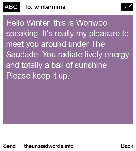 unsent message to winternims