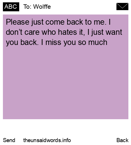 unsent message to Wolffe