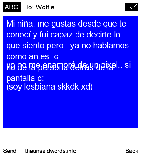unsent message to Wolfie