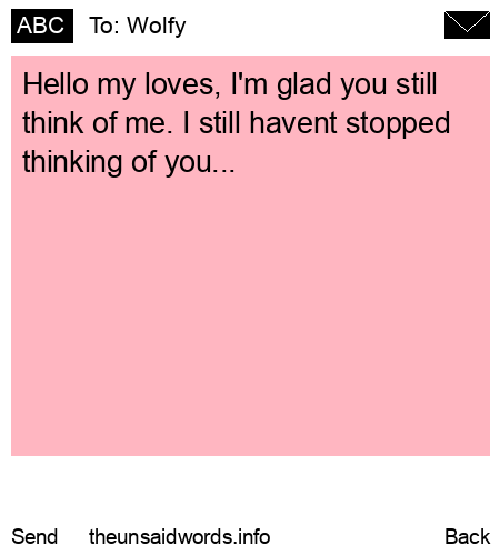 unsent message to Wolfy