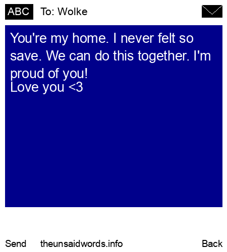 unsent message to Wolke