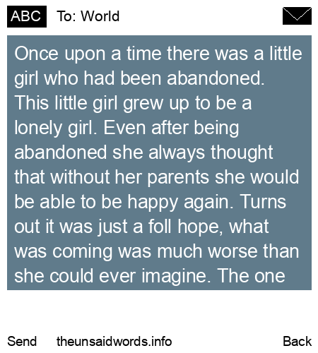 unsent message to World