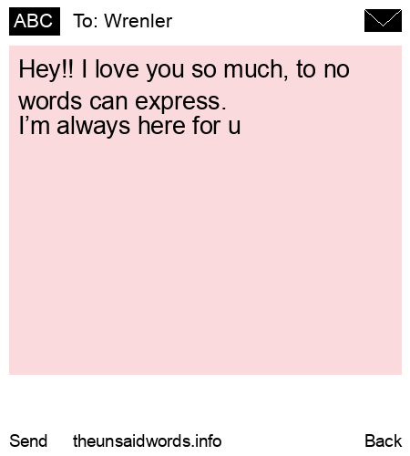 unsent message to Wrenler 