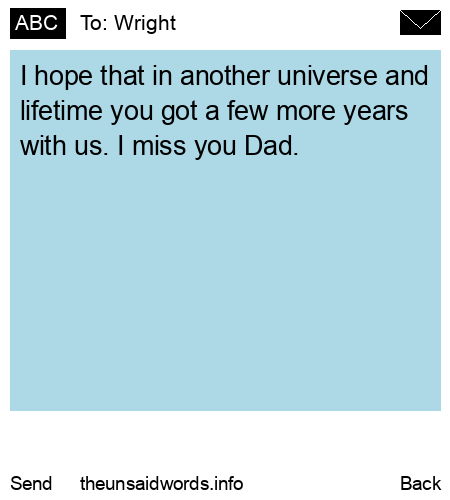 unsent message to Wright