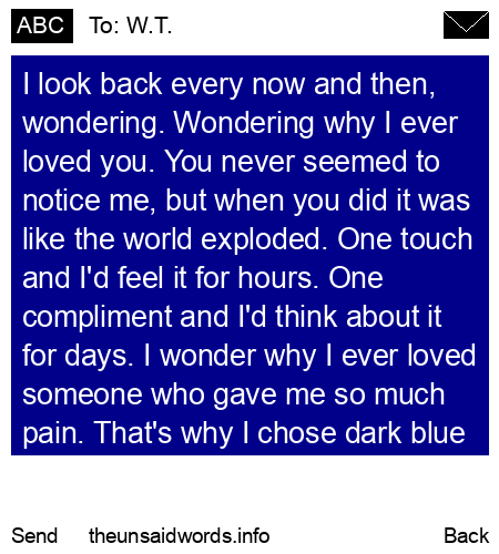unsent message to W.T.