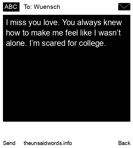 unsent message to Wuensch