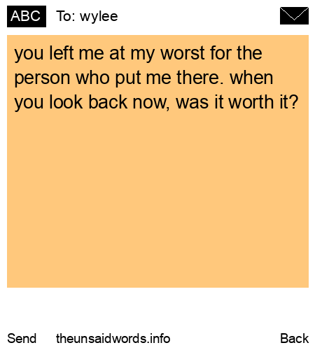 unsent message to wylee