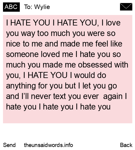 unsent message to Wylie