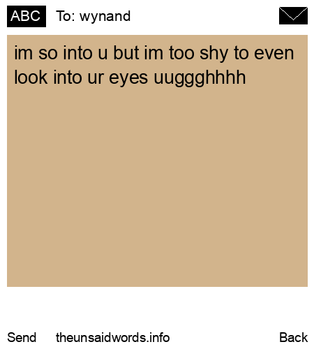 unsent message to wynand