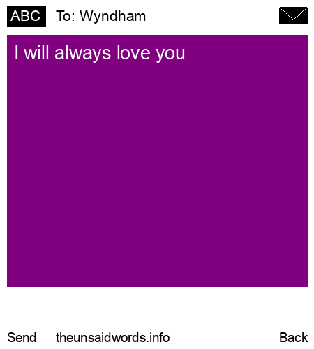 unsent message to Wyndham