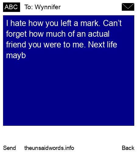 unsent message to Wynnifer