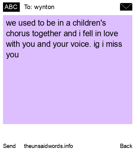 unsent message to wynton
