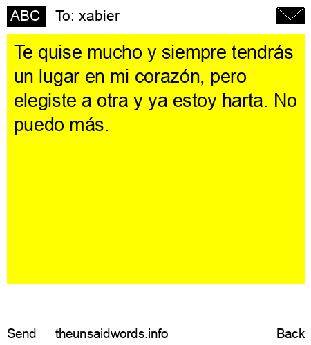 unsent message to xabier