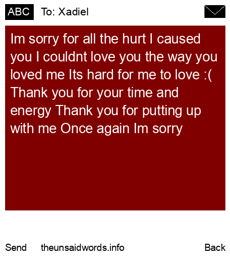 unsent message to Xadiel