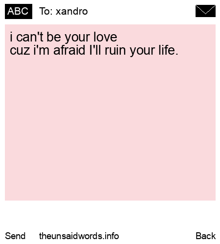 unsent message to xandro
