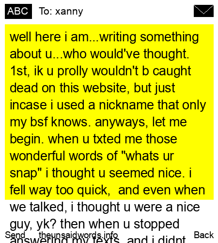 unsent message to xanny