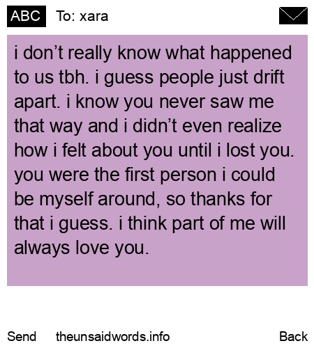 unsent message to xara