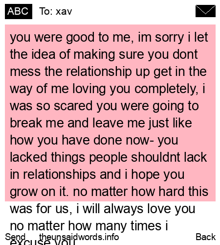 unsent message to xav