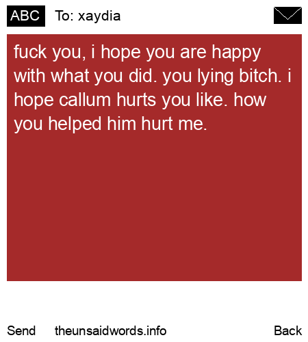 unsent message to xaydia