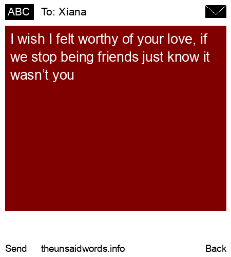 unsent message to Xiana