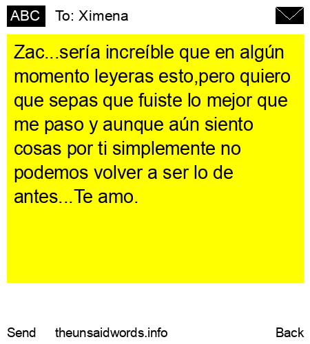 unsent message to Ximena