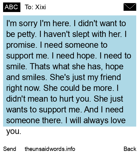unsent message to Xixi