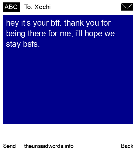 unsent message to Xochi