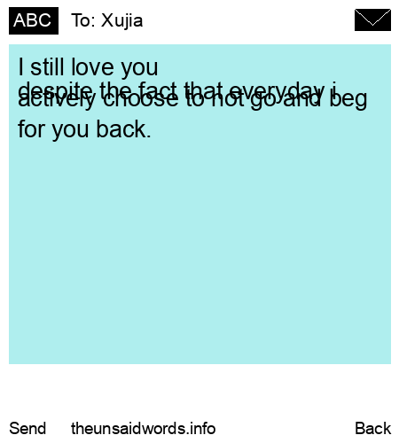 unsent message to Xujia 