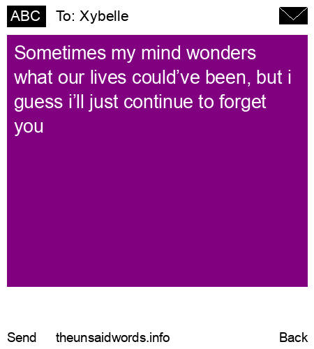 unsent message to Xybelle