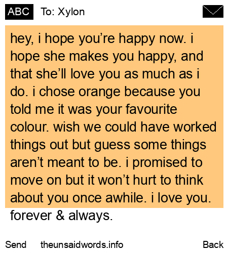 unsent message to Xylon