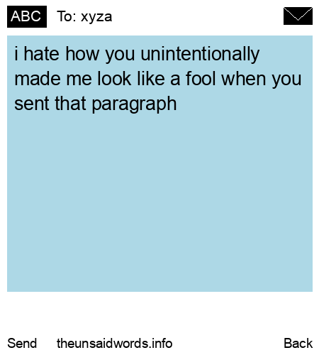 unsent message to xyza
