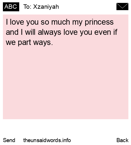 unsent message to Xzaniyah