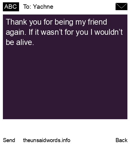 unsent message to Yachne