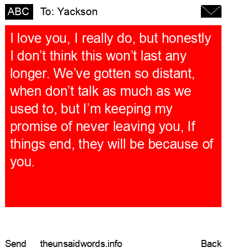 unsent message to Yackson