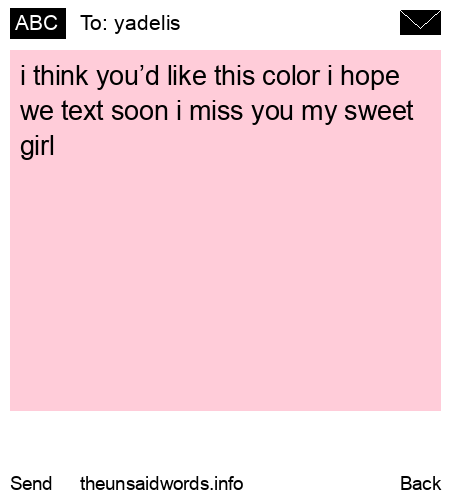 unsent message to yadelis