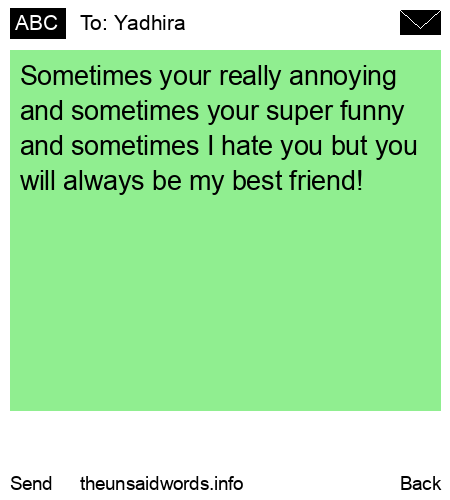 unsent message to Yadhira