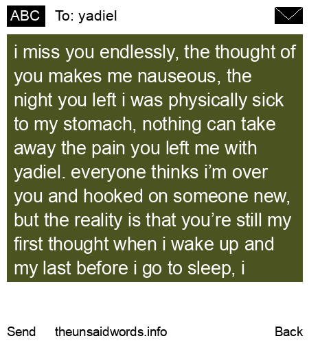 unsent message to yadiel