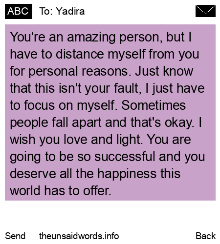 unsent message to Yadira