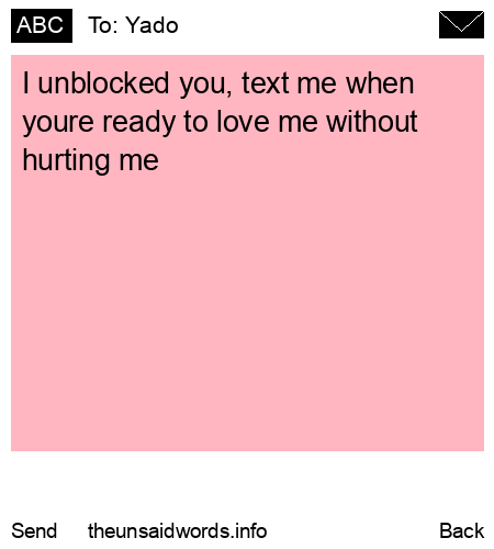 unsent message to Yado 