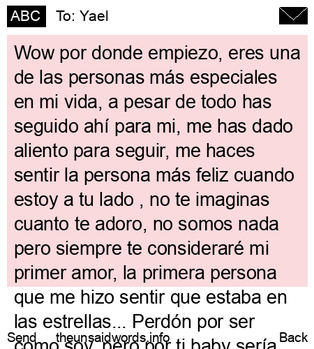 unsent message to Yael