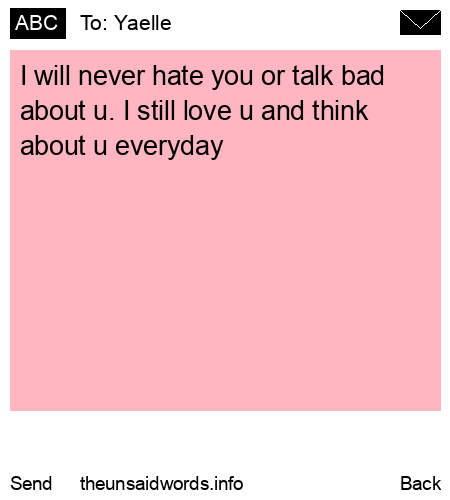 unsent message to Yaelle