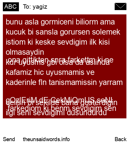 unsent message to yagiz