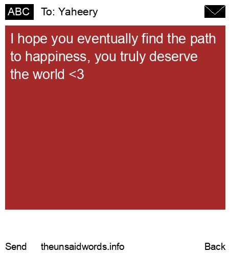 unsent message to Yaheery