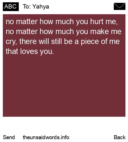 unsent message to Yahya