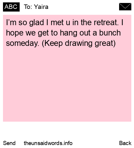 unsent message to Yaira